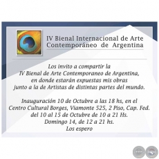 IV BIENAL INTERNACIONAL DE ARTE CONTEMPORNEO DE ARGENTINA -  10 al 15 de octubre de 2018